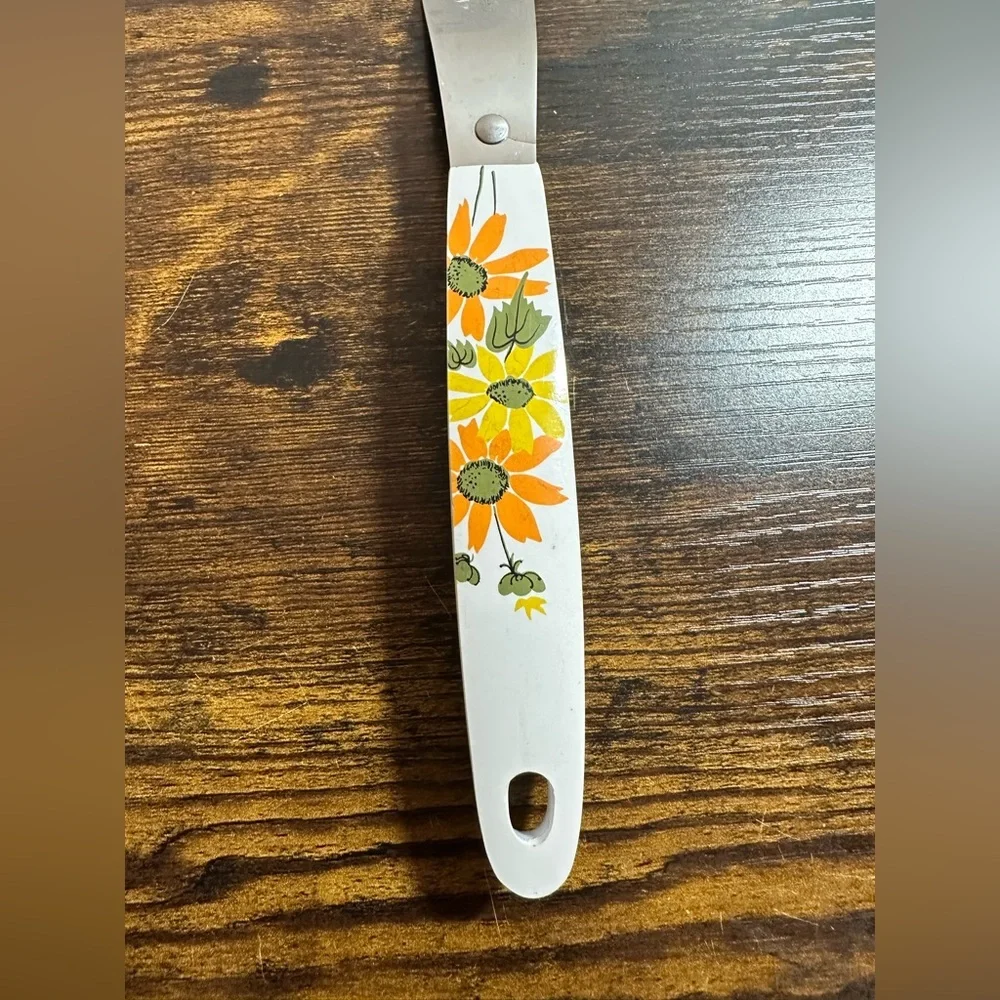 EKCO VTG‎ Retro Stainless Frosting Spatula Cake Icing Knife Spreader Floral
